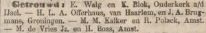 familiebericht in "Het nieuws van de dag: Kleine Courant" op 7 mei 1874