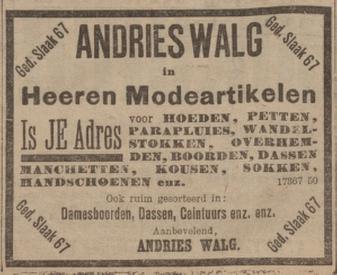 Lees meer over het artikel Korte biografie van Andries Walg